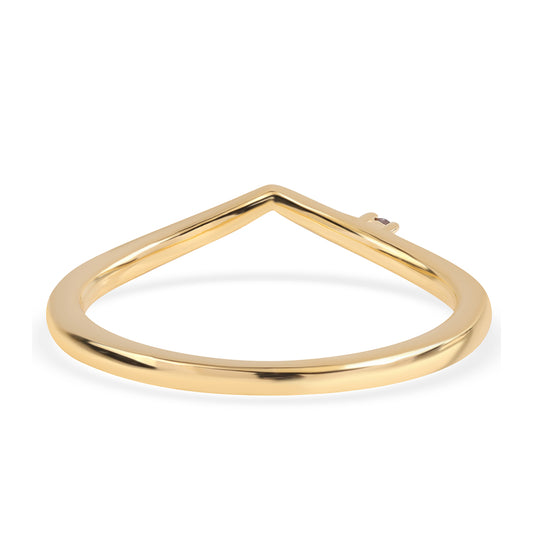 Anillo de Plata Bañada en Oro con Diamante Rojo