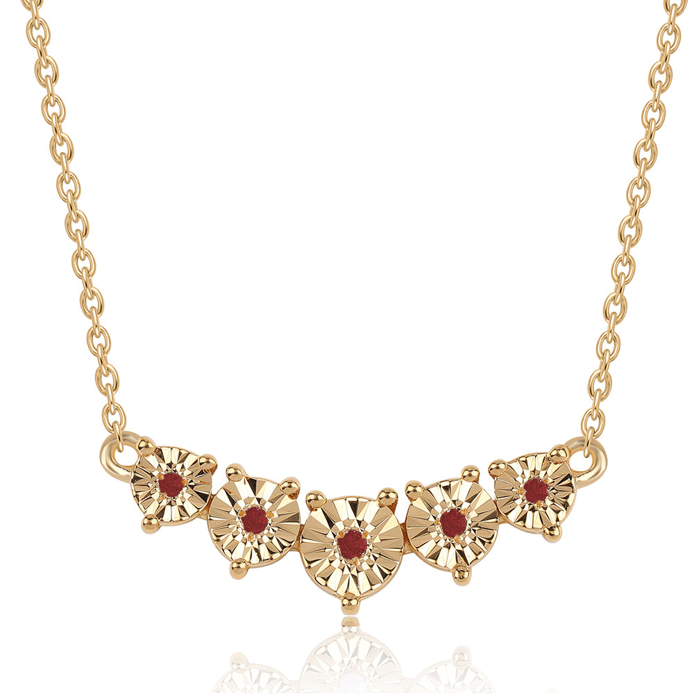 Collar de Plata Bañada en Oro con Diamante blanco