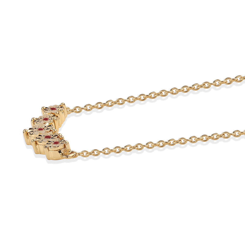 Collar de Plata Bañada en Oro con Diamante blanco