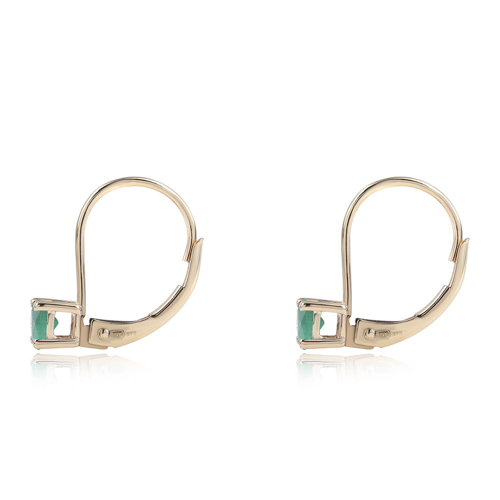 Pendientes de Oro 9K con Esmeralda de Brasil