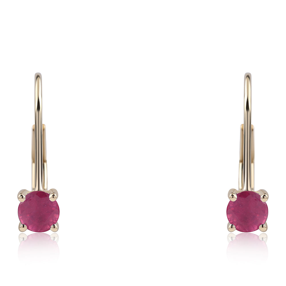 Pendientes de Oro 9K con Rubí de Tailandia