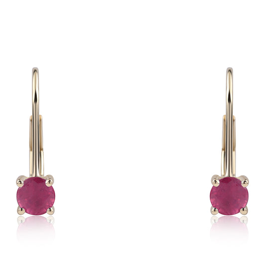 Pendientes de Oro 9K con Rubí de Tailandia