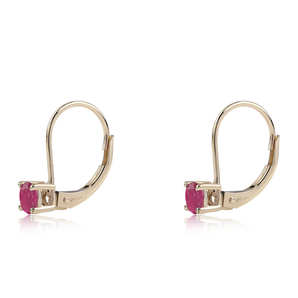 Pendientes de Oro 9K con Rubí de Tailandia