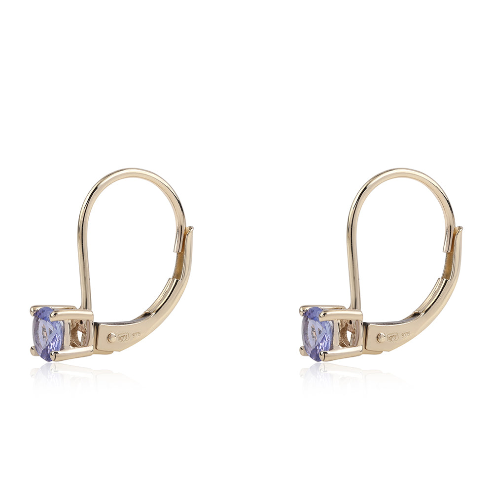 Pendientes de Oro 9K con Tanzanita AA
