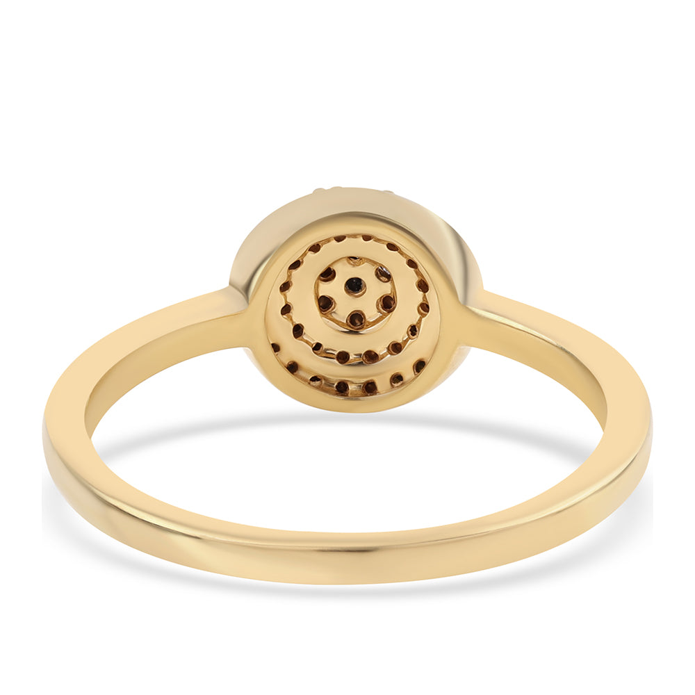 Anillo de Plata Bañada en Oro con Diamante Negro