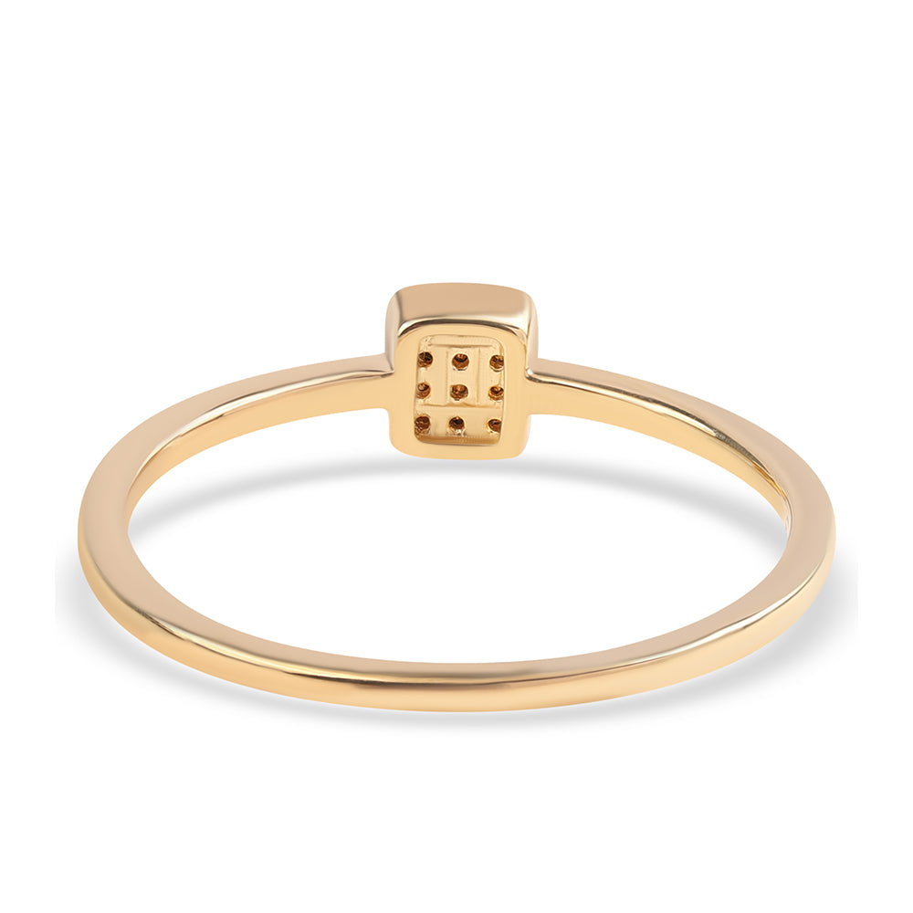 Anillo de Plata Bañada en Oro con Diamante Negro