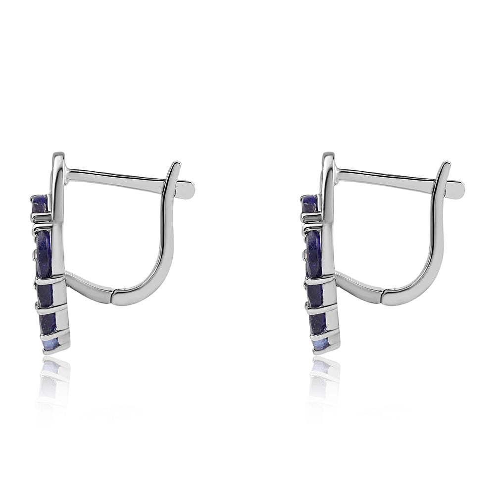 Pendientes de Plata con Zafiro Azul Australiano