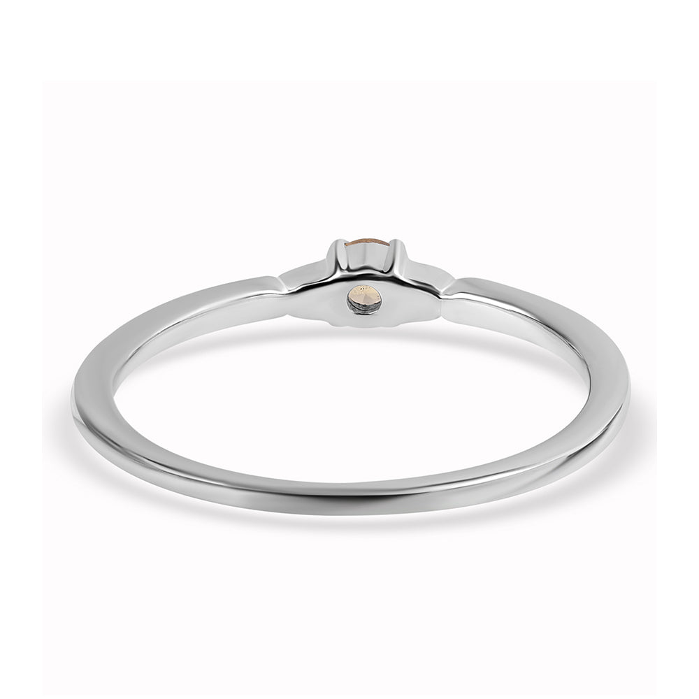 Anillo de Plata con AA Citrino de Brasil y Topacio Blanco