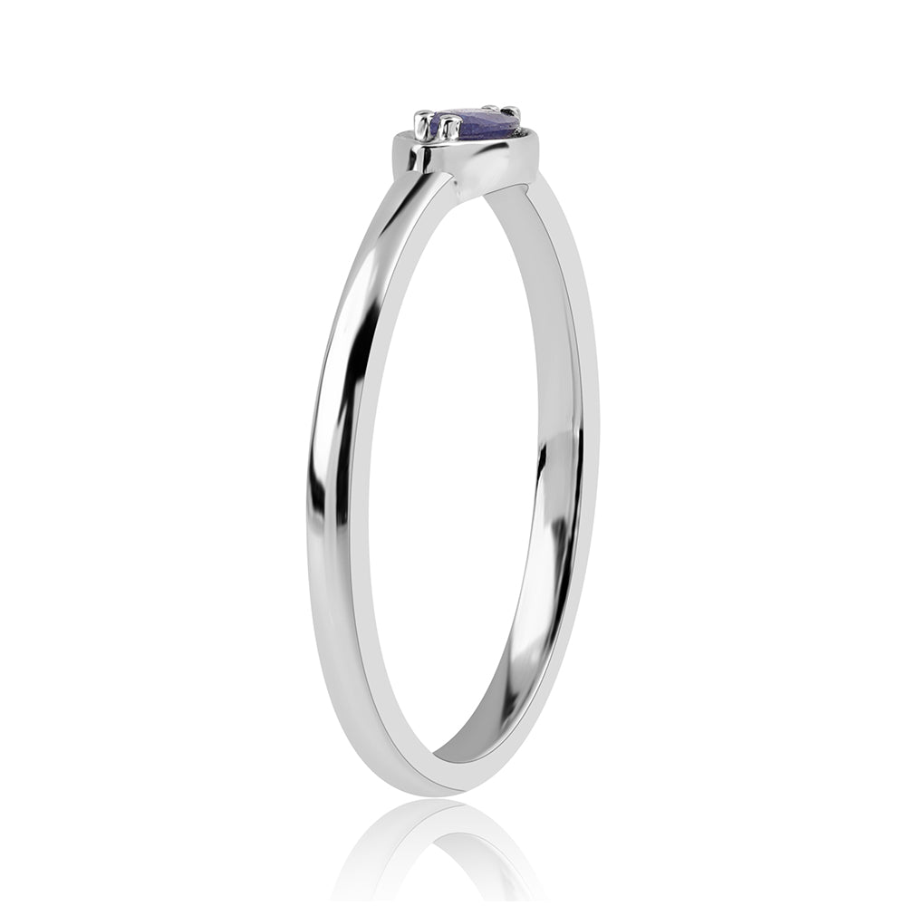 Anillo de Plata con Zafiro Azul Australiano