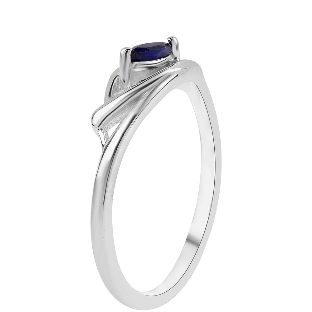 Anillo de Plata con Zafiro Azul Australiano