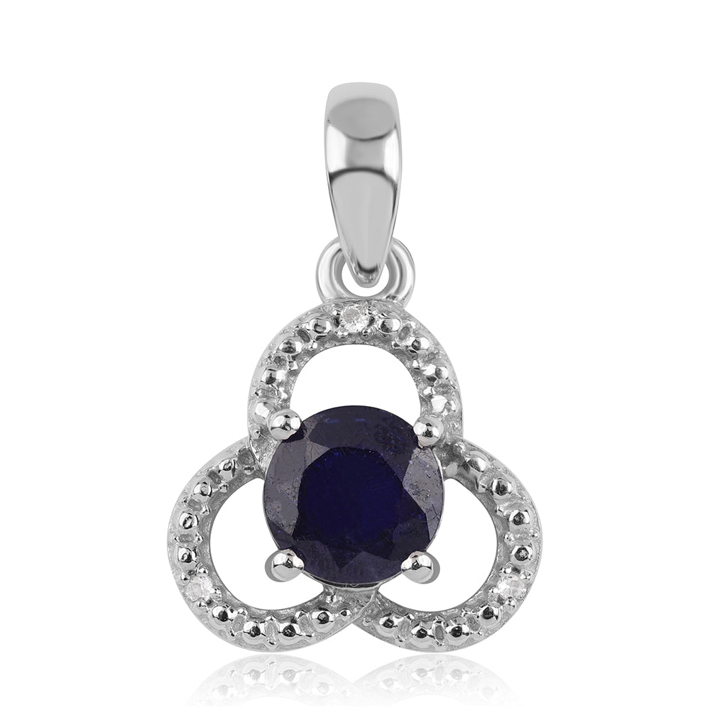 Colgante de Plata con Zafiro Azul Australiano y Topacio Blanco