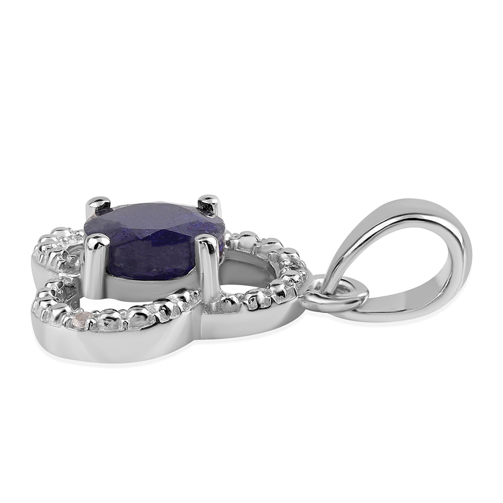 Colgante de Plata con Zafiro Azul Australiano y Topacio Blanco