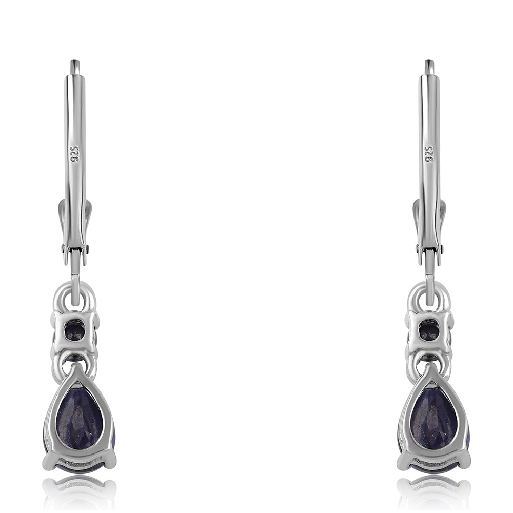 Pendientes de Plata con Zafiro Azul Australiano