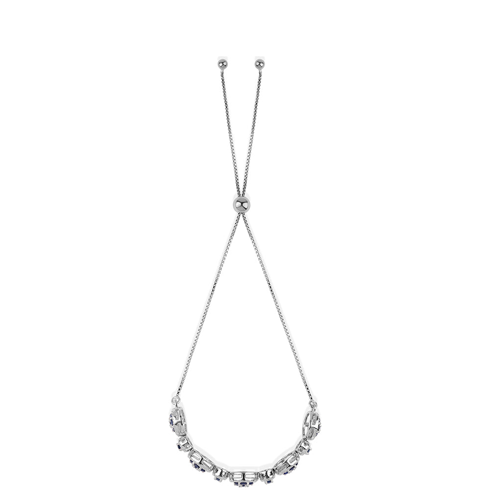 Pulsera de Plata con Zafiro Azul Australiano y Topacio Blanco