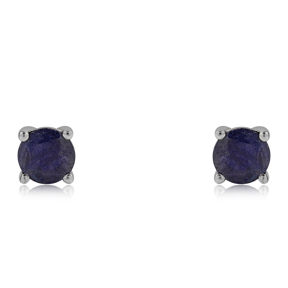 Pendientes de Plata con Zafiro Azul Australiano