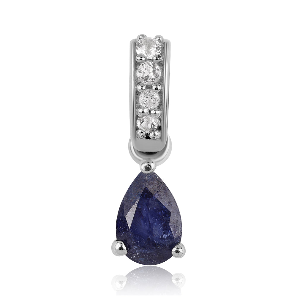 Colgante de Plata con Zafiro Azul Australiano y Topacio Blanco