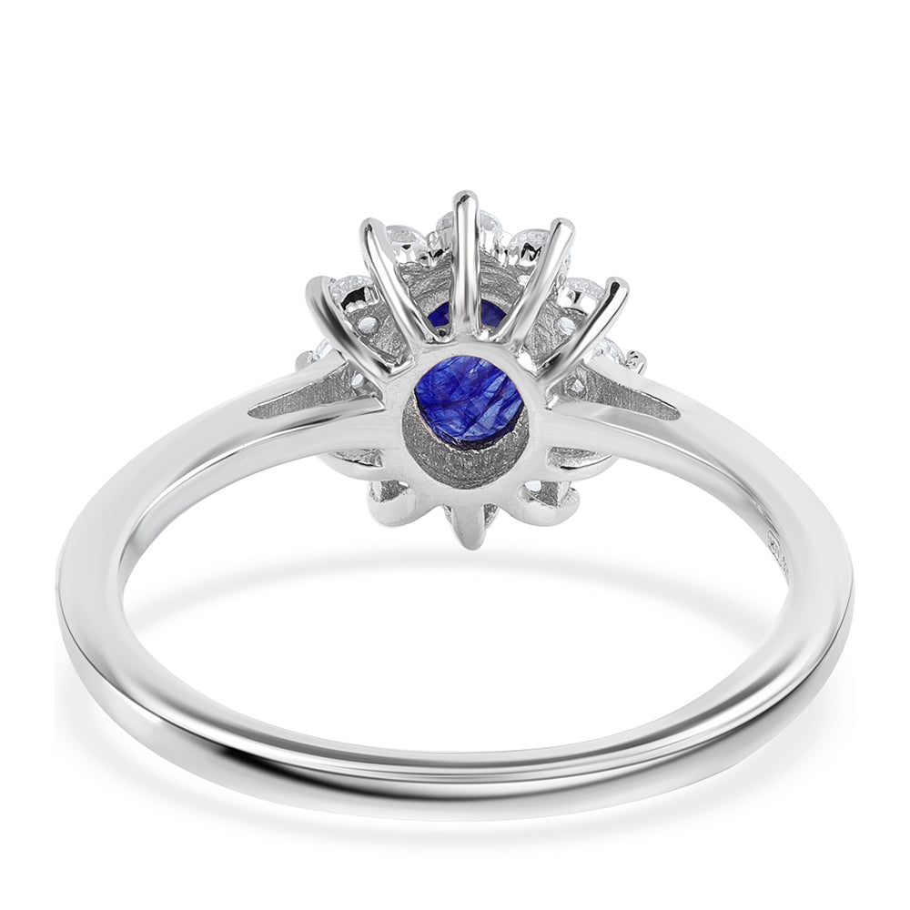Anillo de Plata con Zafiro Azul Australiano y Topacio Blanco