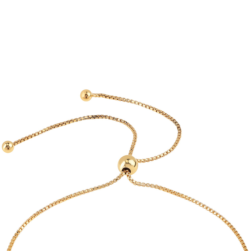 Pulsera de Plata Bañada en Oro con Diamante Negro