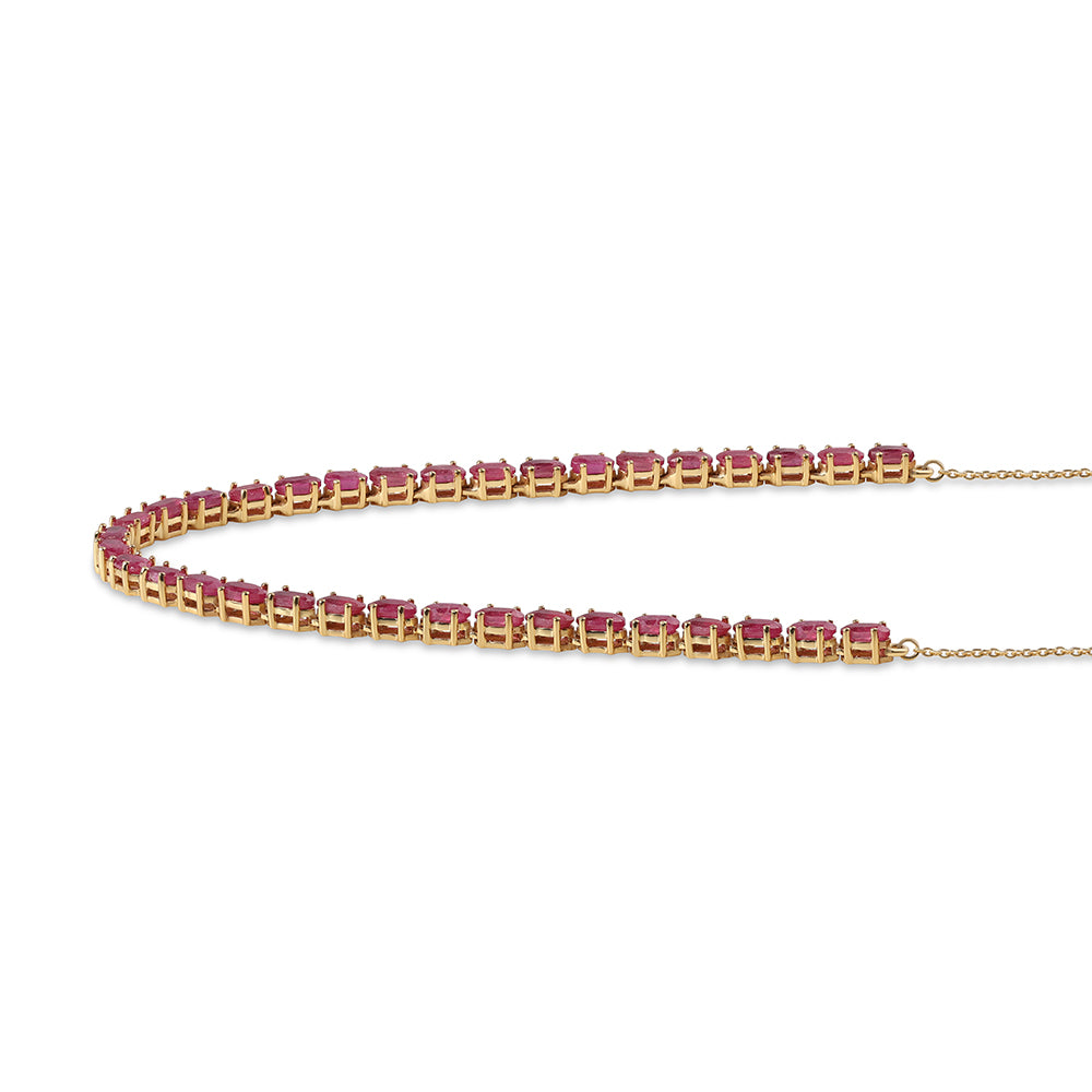 Collar de Plata Bañada en Oro con Rubí de Mozambique