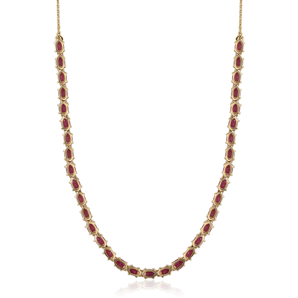 Collar de Plata Bañada en Oro con Rubí de Mozambique