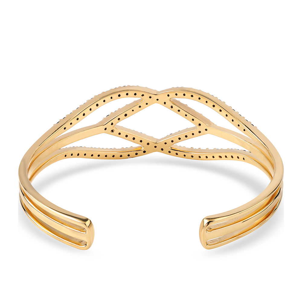 Pulsera de Plata Bañada en Oro con Espinela Negra