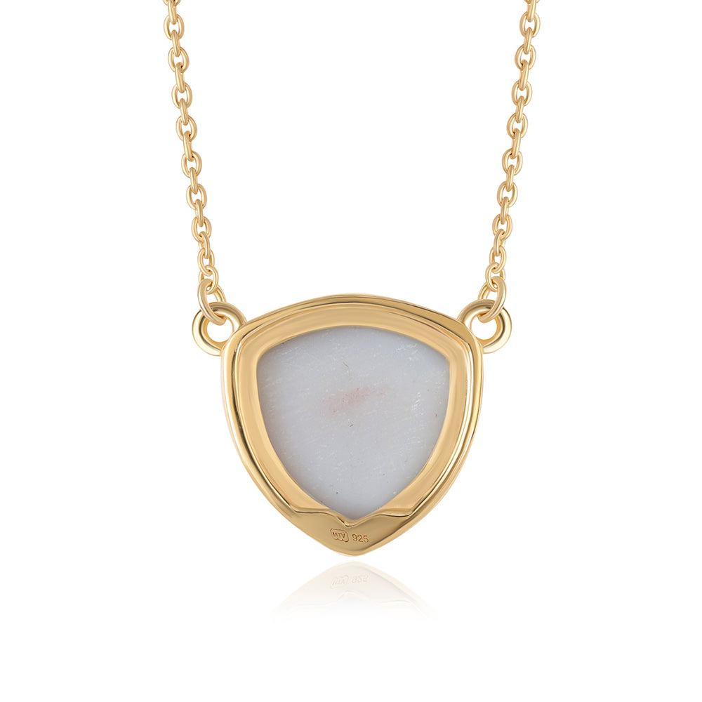 Collar de Plata Bañada en Oro con Drusa Purpura