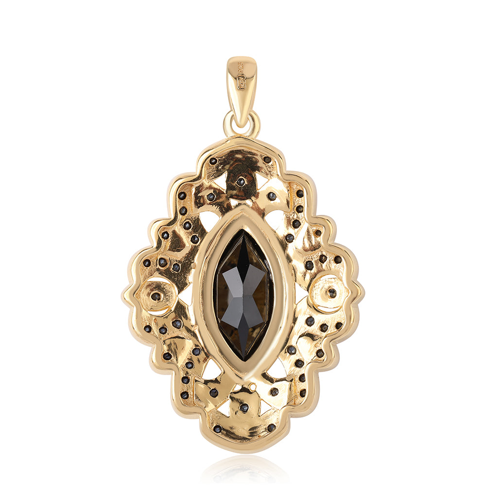 Colgante de Plata Bañada en Oro con Espinela Negra 3