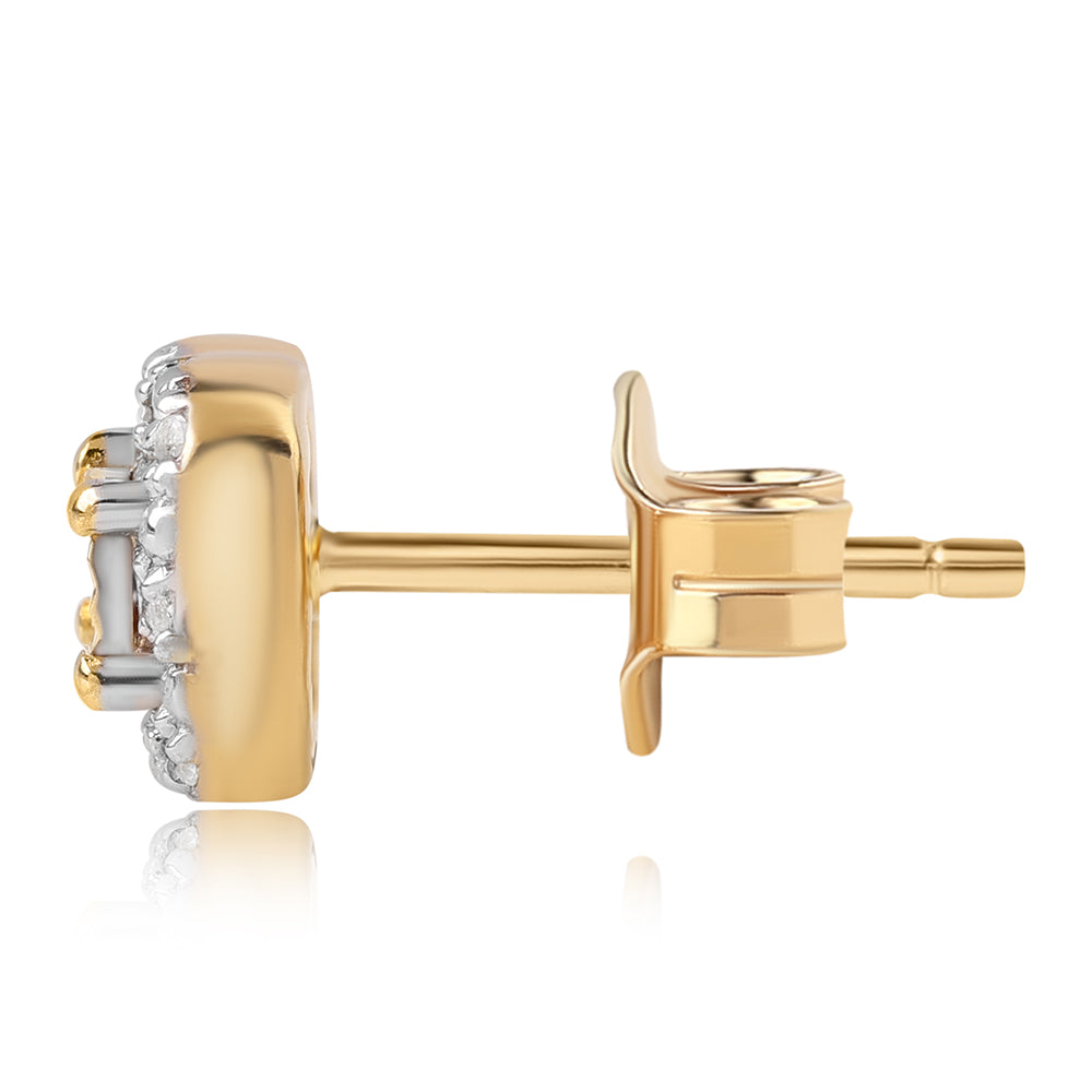 Conjunto de Plata Bañada en Oro con Diamante Azul y Topacio Blanco ( Pendientes +Anillo +Colgante )