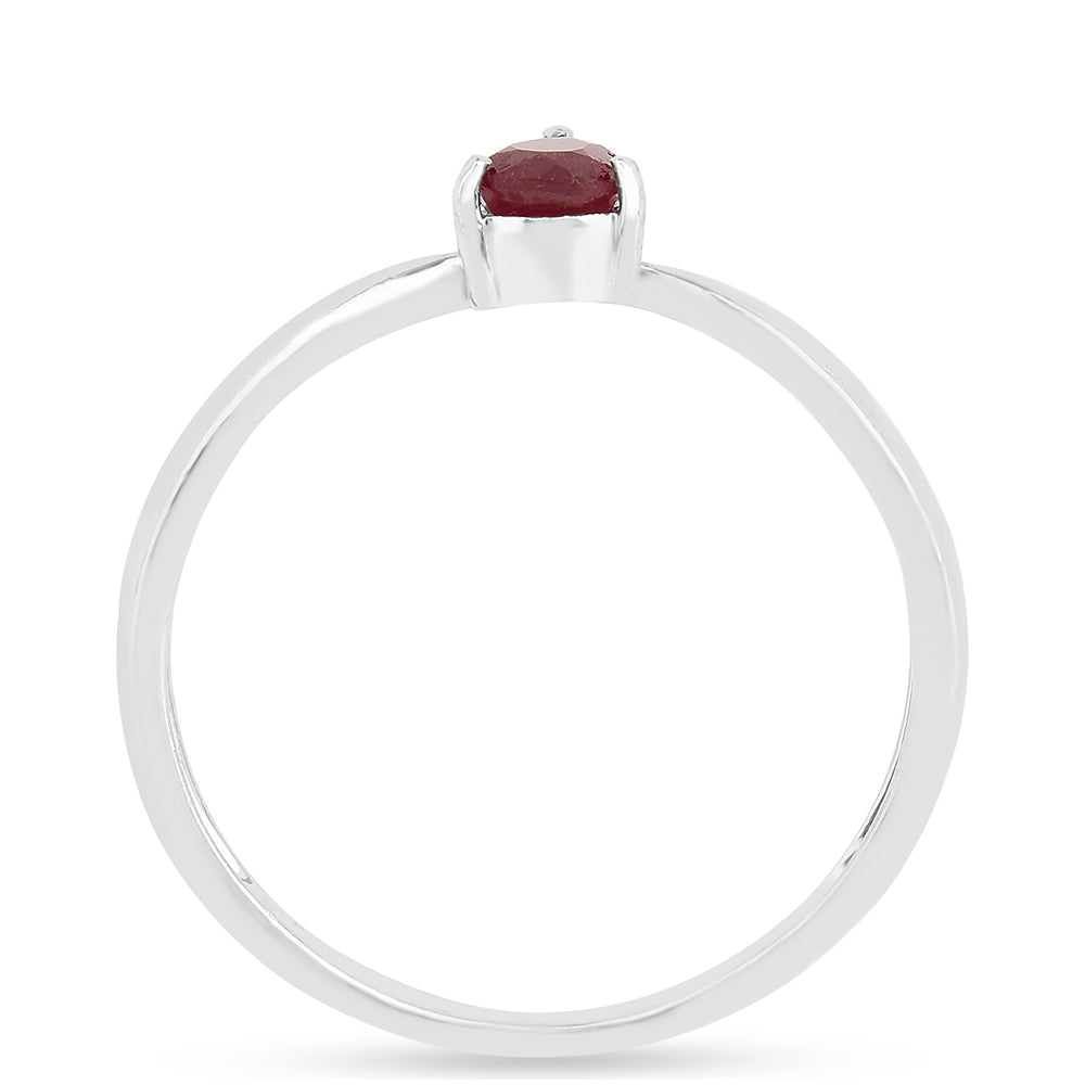 Anillo de Plata con Rubí de Tailandia