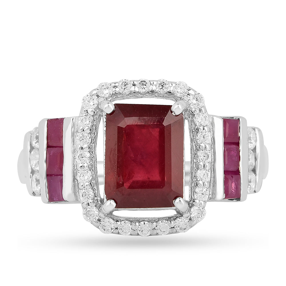 Anillo de Plata con Rubí de Tailandia