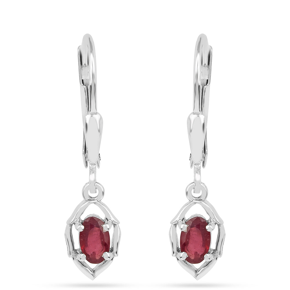 Pendientes de Plata con Rubí de Tailandia