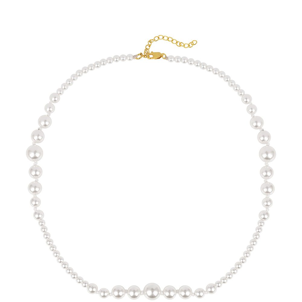 Collar de Plata Bañada en Oro con Perla de Agua Dulce Crema