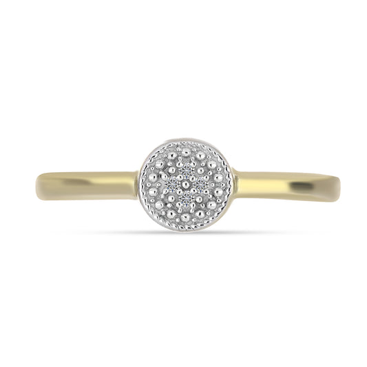 Anillo de Plata Bañada en Oro con Diamante blanco