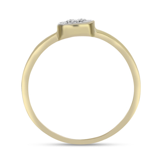 Anillo de Plata Bañada en Oro con Diamante blanco
