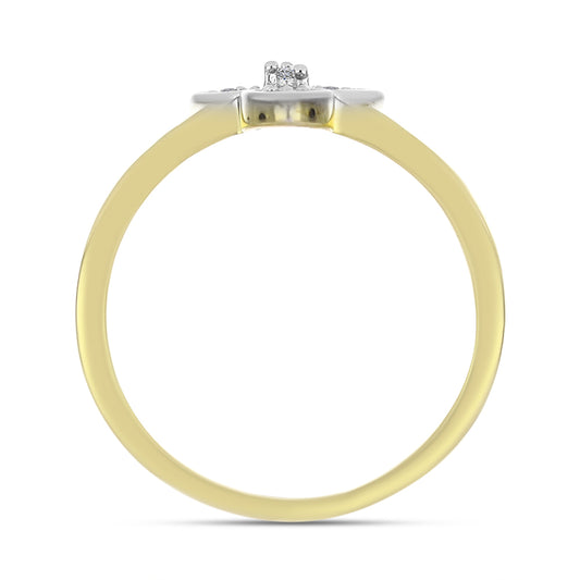 Anillo de Plata Bañada en Oro con Diamante blanco