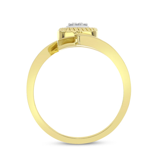 Anillo de Plata Bañada en Oro con Diamante blanco