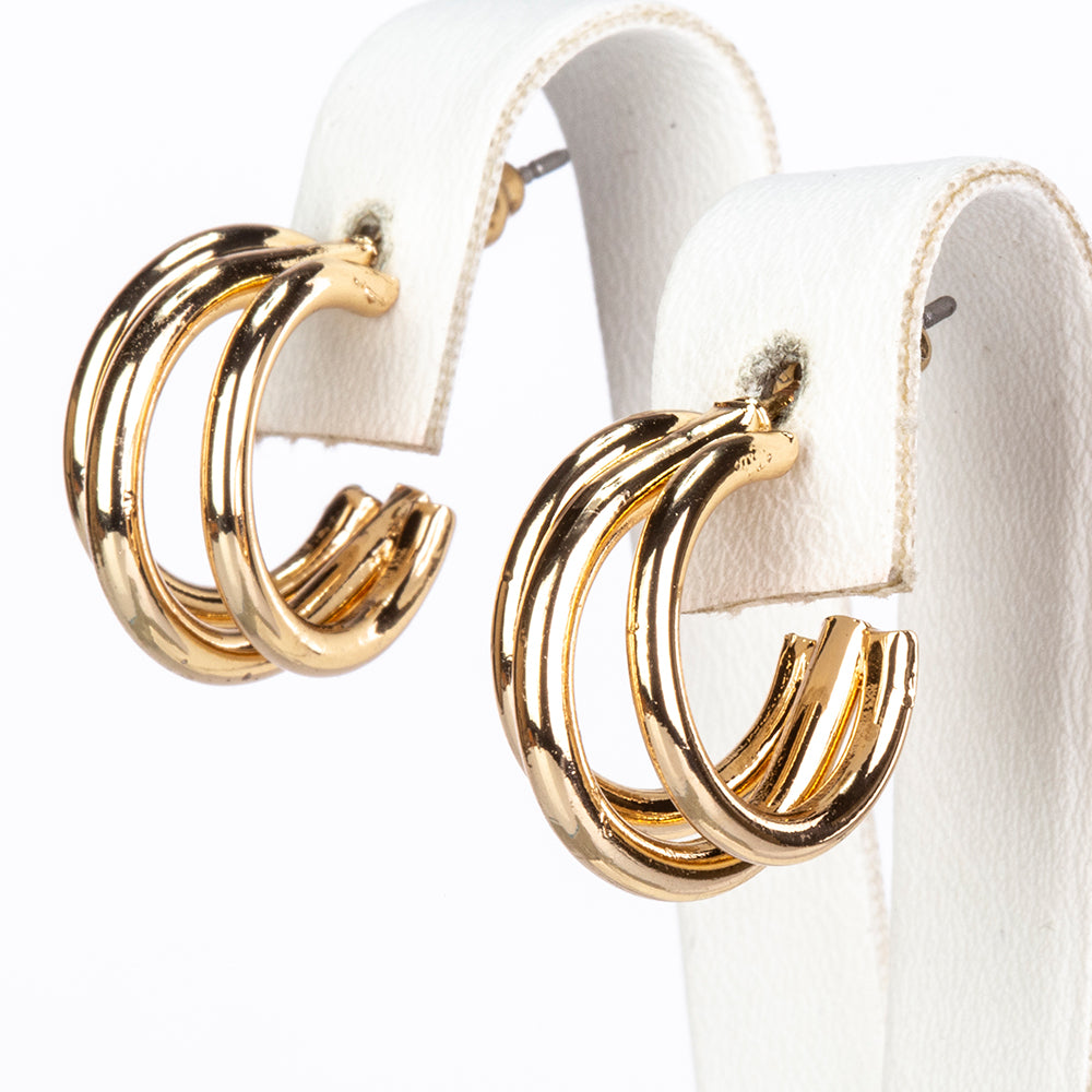 Conjunto de Aleación Bañado en Oro con Perla y Cristal Emporia® Blanco ( Pendientes )