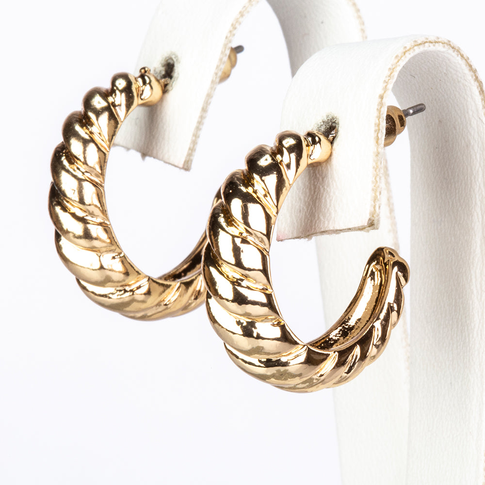 Conjunto de Aleación Bañado en Oro con Perla y Cristal Emporia® Blanco ( Pendientes )