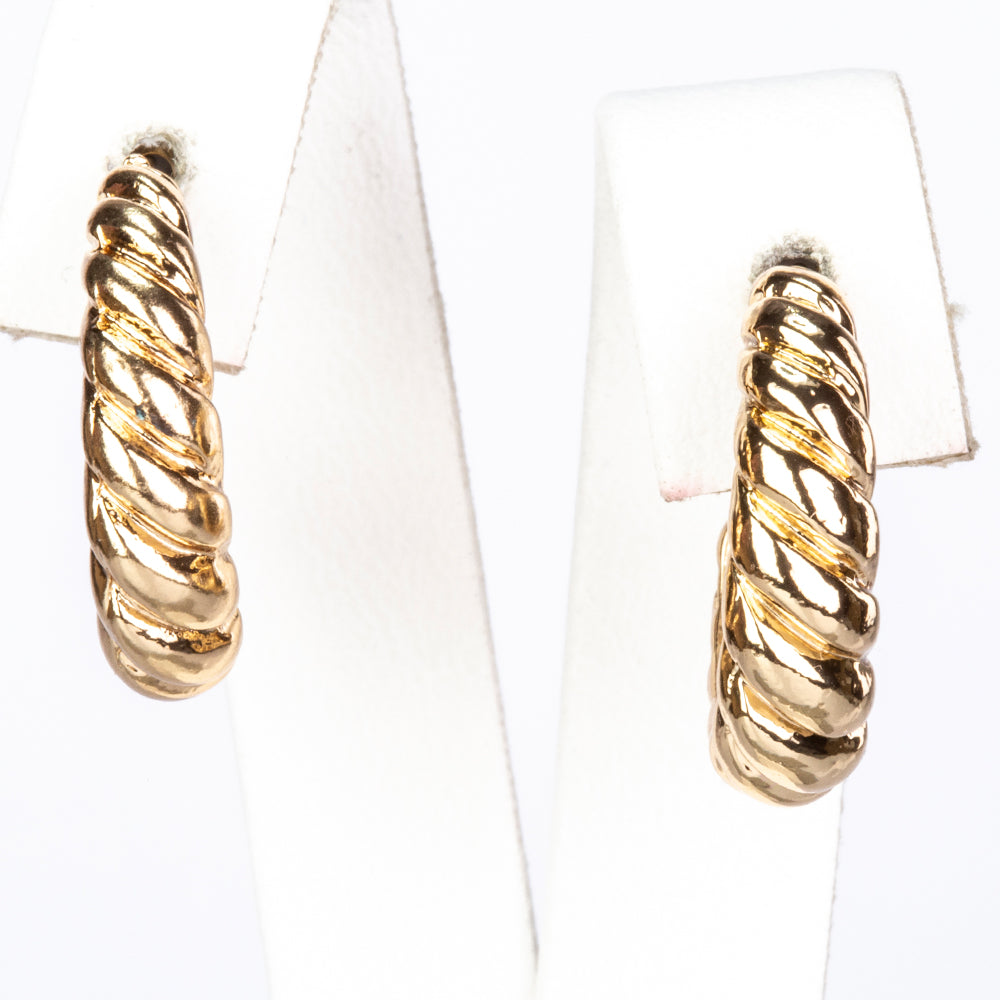 Conjunto de Aleación Bañado en Oro con Perla y Cristal Emporia® Blanco ( Pendientes )
