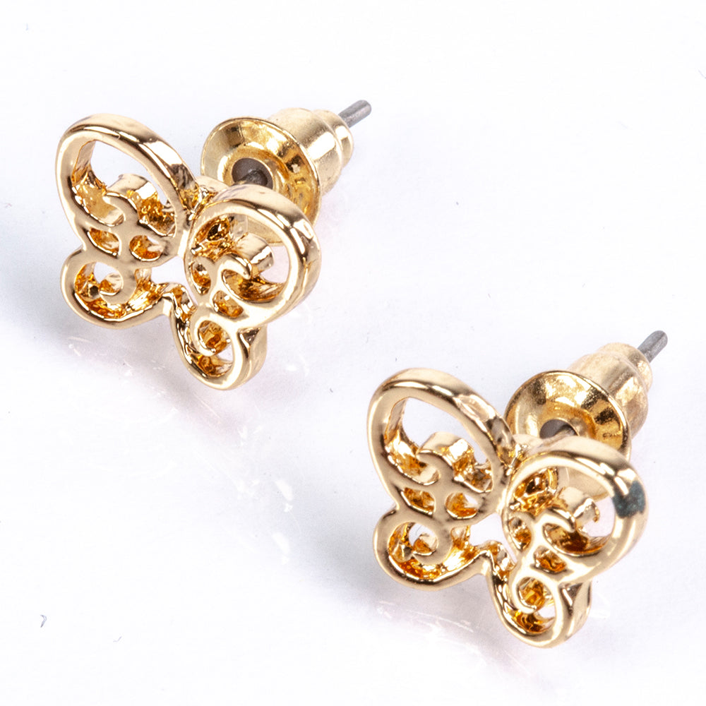 Conjunto de Aleación Bañado en Oro con Perla y Cristal Emporia® Blanco ( Pendientes )