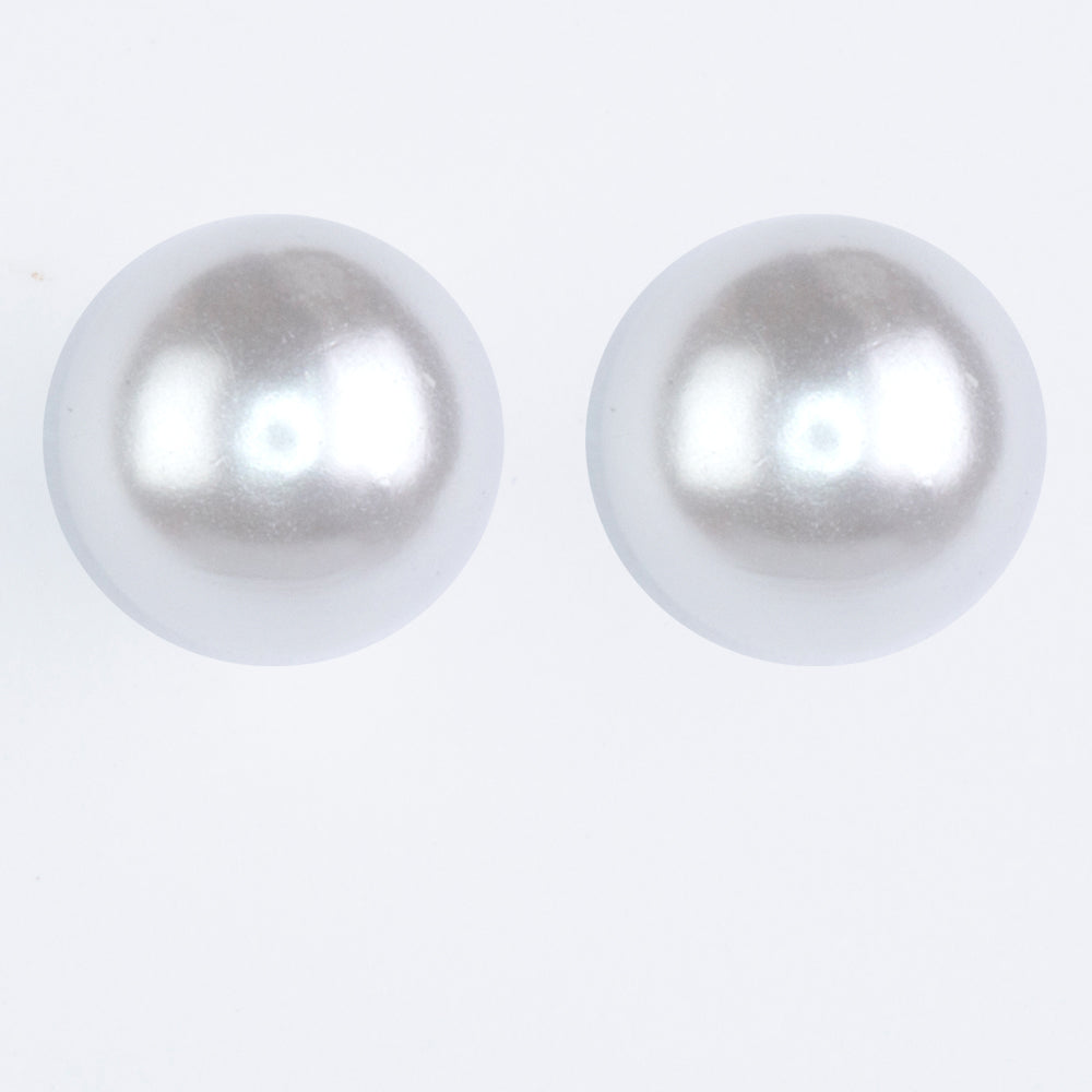 Conjunto de Aleación Bañado en Oro con Perla y Cristal Emporia® Blanco ( Pendientes )