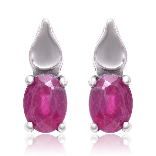 Pendientes de Plata con Rubí de Madagascar