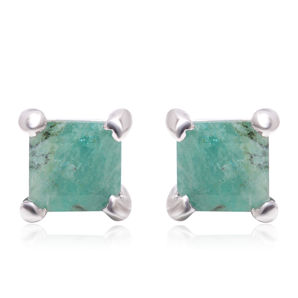 Pendientes de Plata con Esmeralda de Brasil