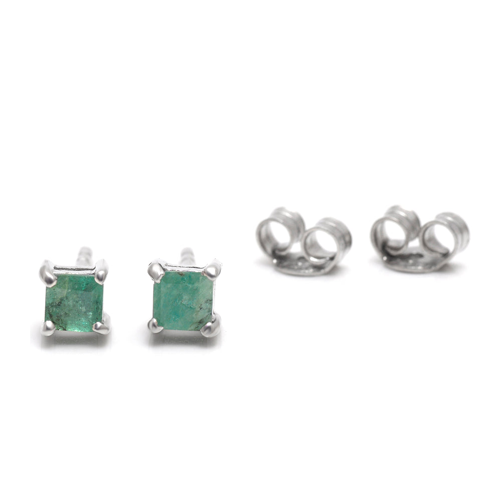 Pendientes de Plata con Esmeralda de Brasil