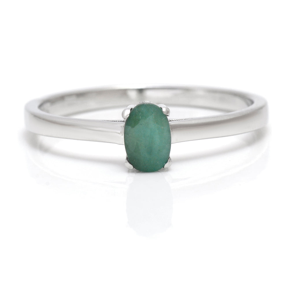 Anillo de Plata con Esmeralda de Brasil