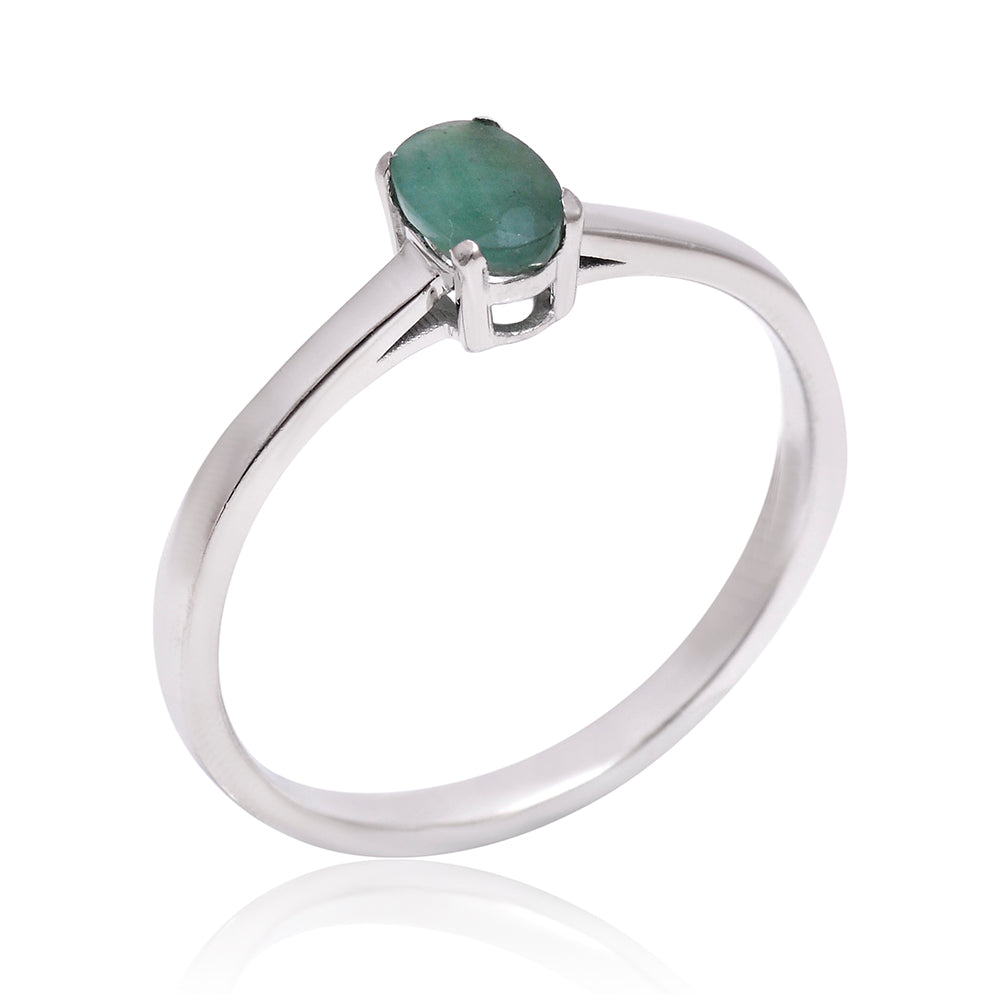 Anillo de Plata con Esmeralda de Brasil