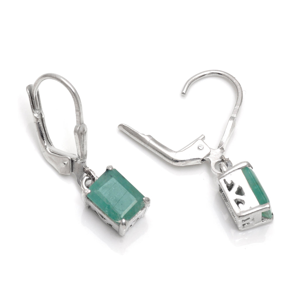 Pendientes de Plata con Esmeralda de Brasil