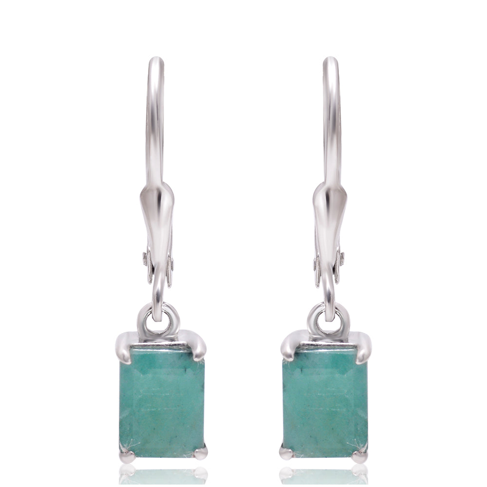 Pendientes de Plata con Esmeralda de Brasil