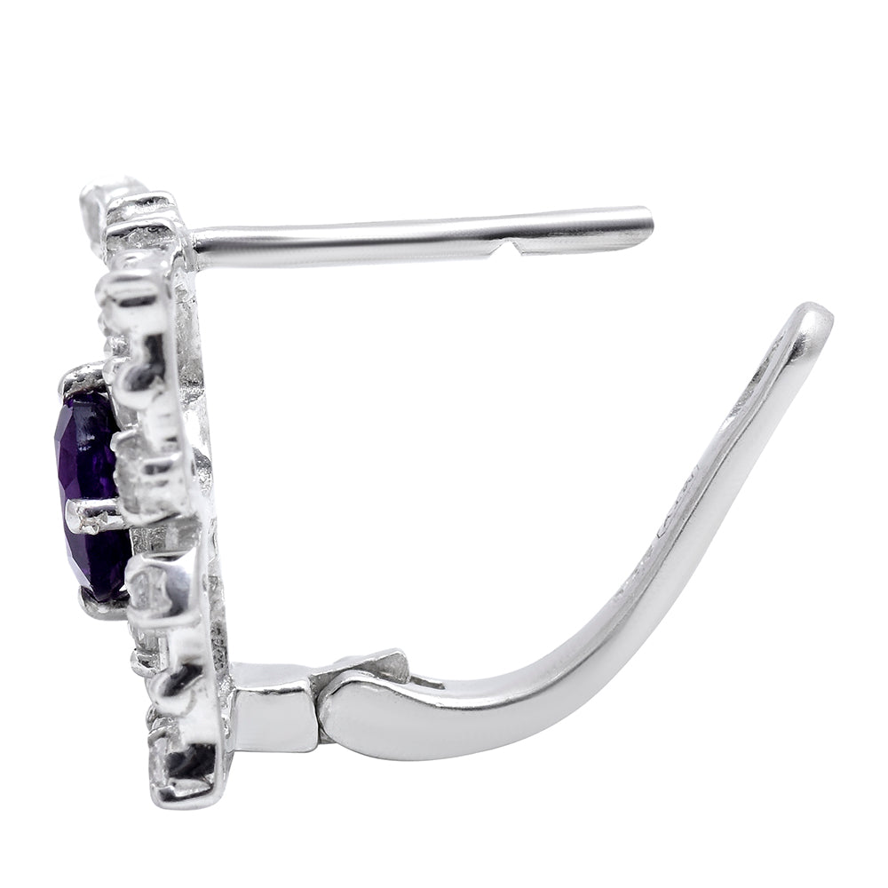 Pendientes de Plata con Amatista de Marruecos y Topacio Blanco