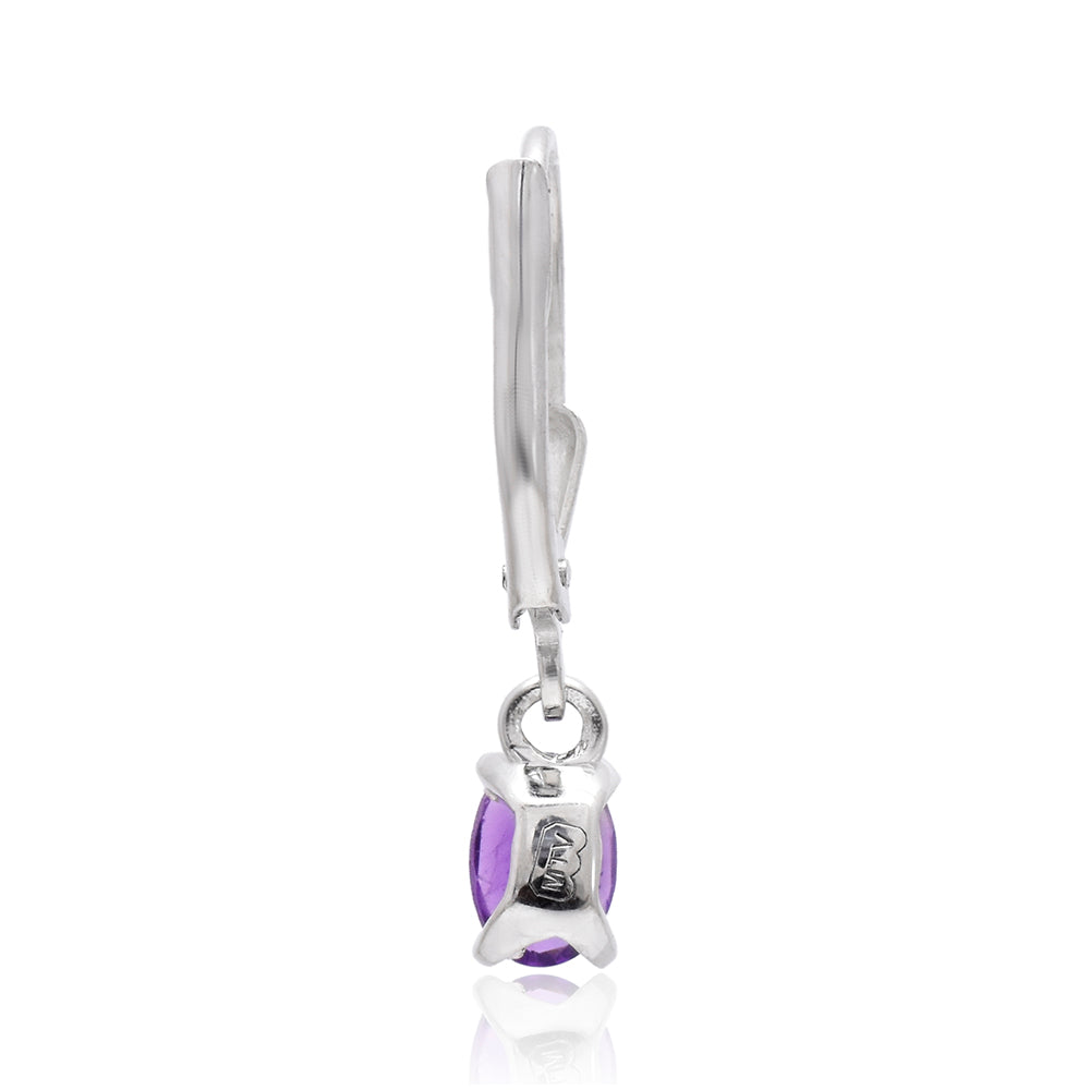Pendientes de Plata con Amatista de Marruecos y Perla blanca de agua dulce